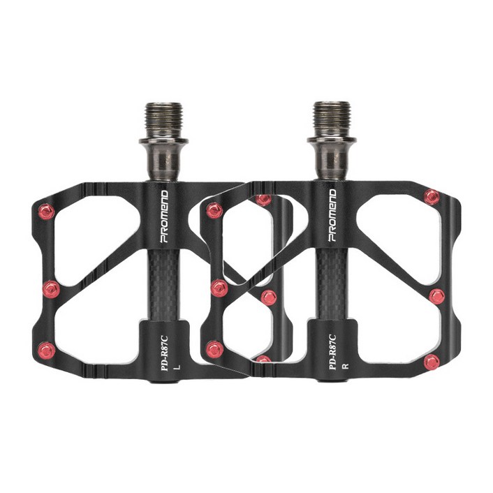 자전거 평페달 MTB 로드 카본 경량 패달, 1세트, 로드_블랙