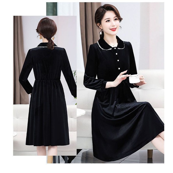 셀럽당 여자 빅사이즈 원피스 여 슬림 롱스커트Q03706