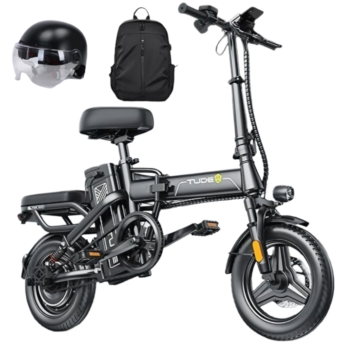 TUDE 고출력 전기 자전거 자토바이 모토벨로 접이식 전동 48V, F6, 경량스틸