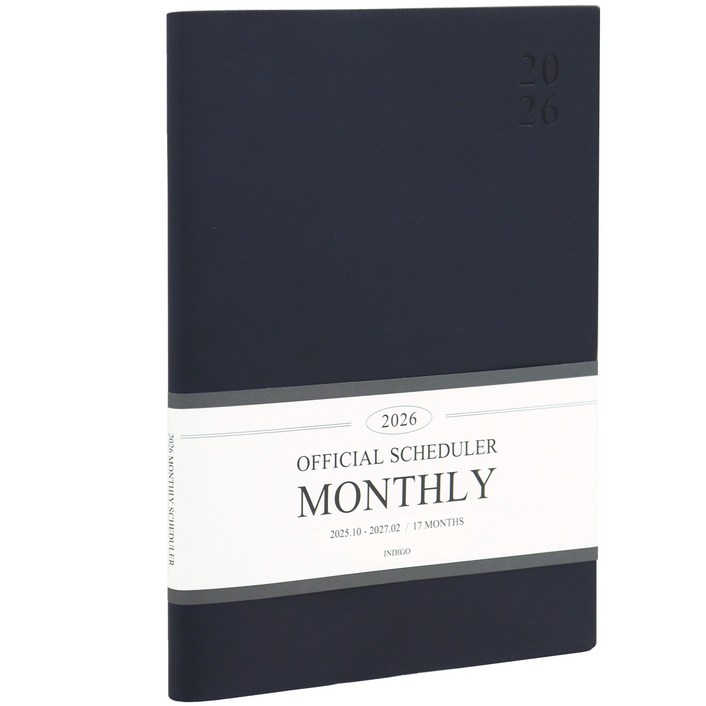 인디고 2026 오피셜 빅 먼슬리 스케줄러 A4 날짜형 월간 플래너 업무용 다이어리
