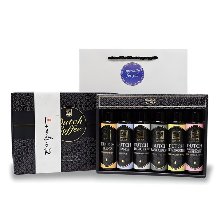 그때커피 콜드브루 더치커피 50ml x 6종 선물세트  쇼핑백, 선물상자  레시피카드, 1세트