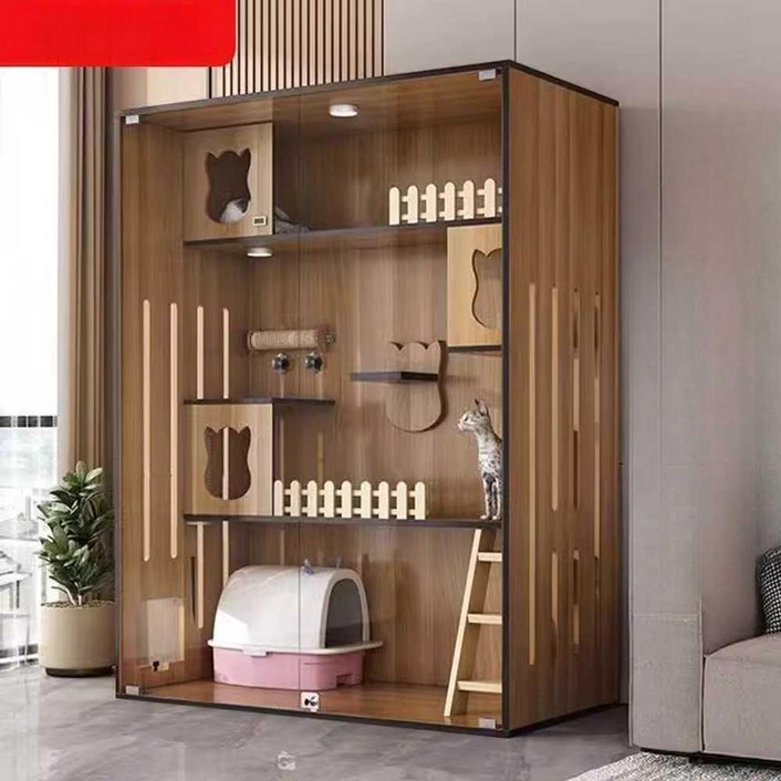고양이 빌라 케이지 캣타워 A 호텔 원목 반려묘 럭셔리 하우스