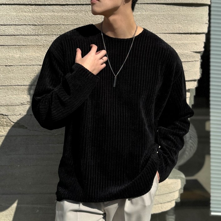 [4color][1+1할인] 어깨핏 잡아주는 부드러운 보트넥 라운드 니트 긴팔티 오버핏 세미오버핏 데일리 봄신상