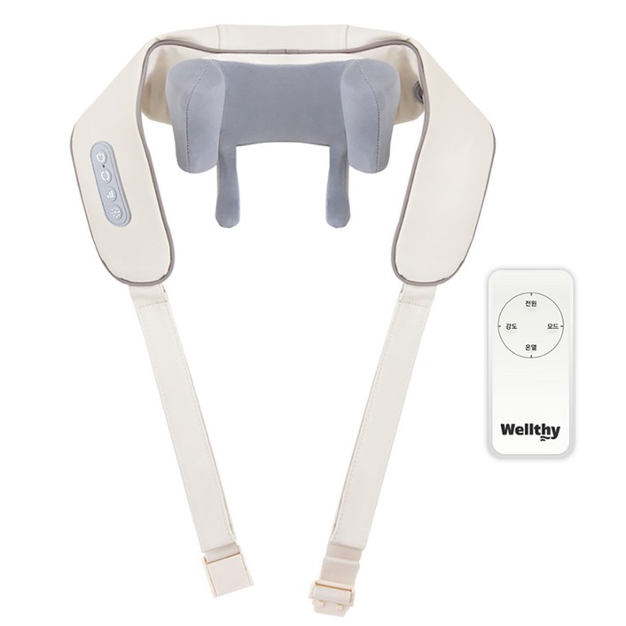 리모컨버전 Wellthy 웰시 무선 목 어깨 마사지기 목 어깨 안마기, WT-A7001