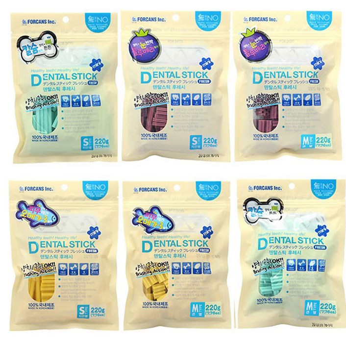 [상세설명확인]포켄스 덴탈스틱 작은별 큰별 220g 6종 택1, 3개, 220g