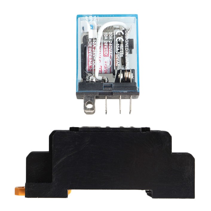 8 핀 + 소켓베이스가있는 릴레이 LY2NJ AC 220V 10A