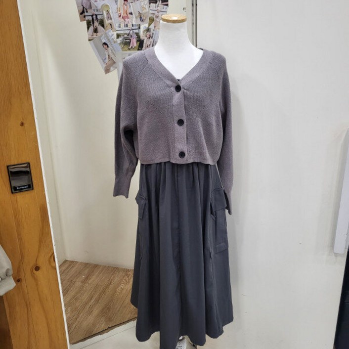 무자크 앤코니트가디건세트원피스(MO7WOP04)_YS