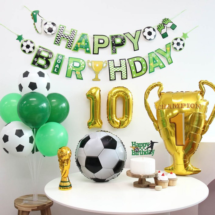 이벤트홀릭 축구 풍선 가랜드 생일 파티 용품 세트