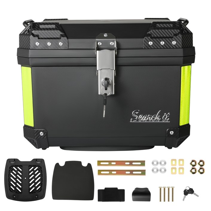 서치잇 오토바이 탑박스 57L 배달통 오토바이트렁크수납 자전거 두텁게 방수 방진 대용량 탑박스 헬멧 수납함, 블랙