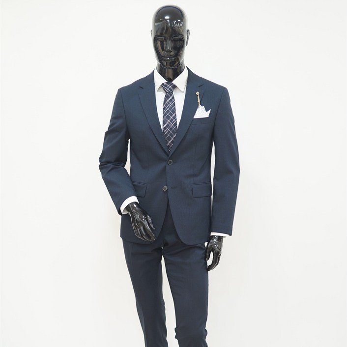 트루젠 남자 정장 봄 여름 울 수트 결혼 면접 출근 양복 남성 스판 정장세트 네이비 D5486 [박스포장]