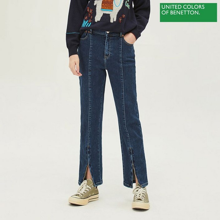 베네통  앞지퍼 일자 데님 팬츠 BADP54261 IN