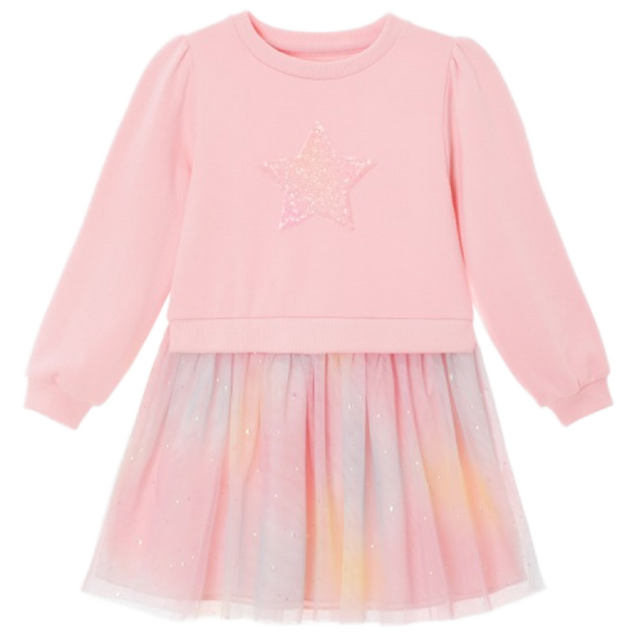 레인보우 스타 맨투맨 튜튜 원피스Pink