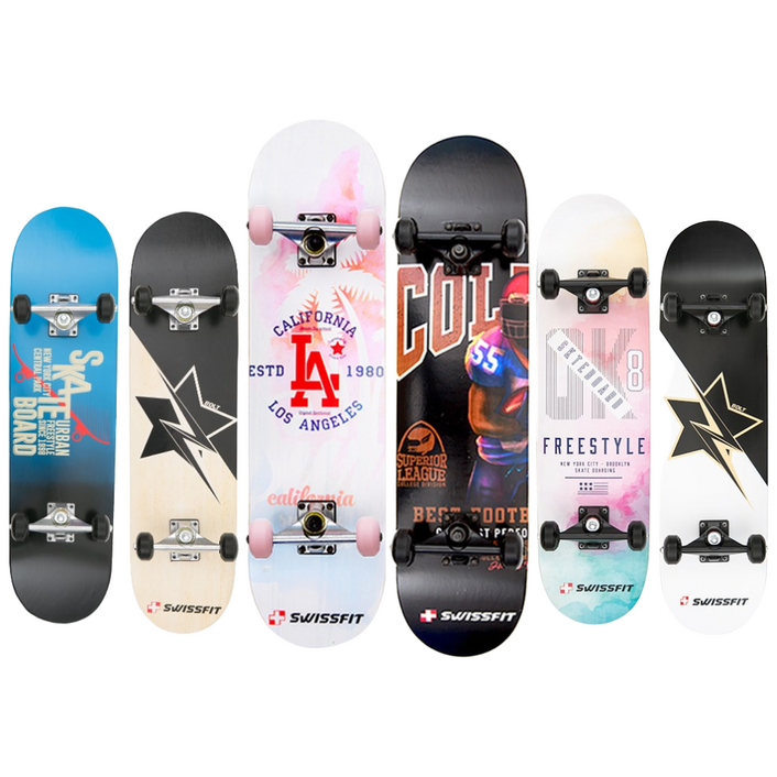스위스핏 초보 입문용 어린이 성인 스케이트보드, 1개