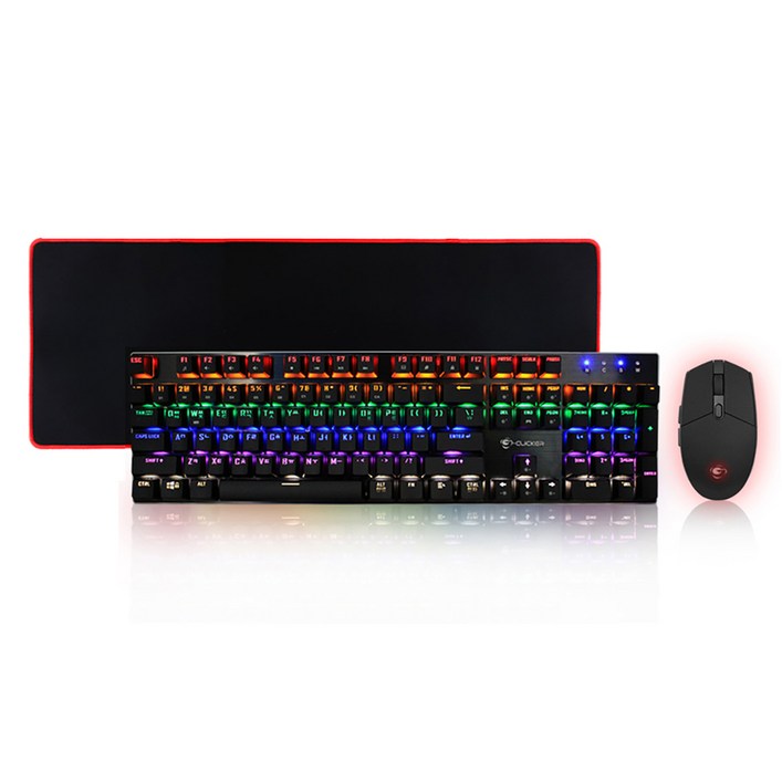 지클릭커 기계식 키보드 마우스 세트 With Pad 갈축, GMK510X Special, 혼합색상, 일반형
