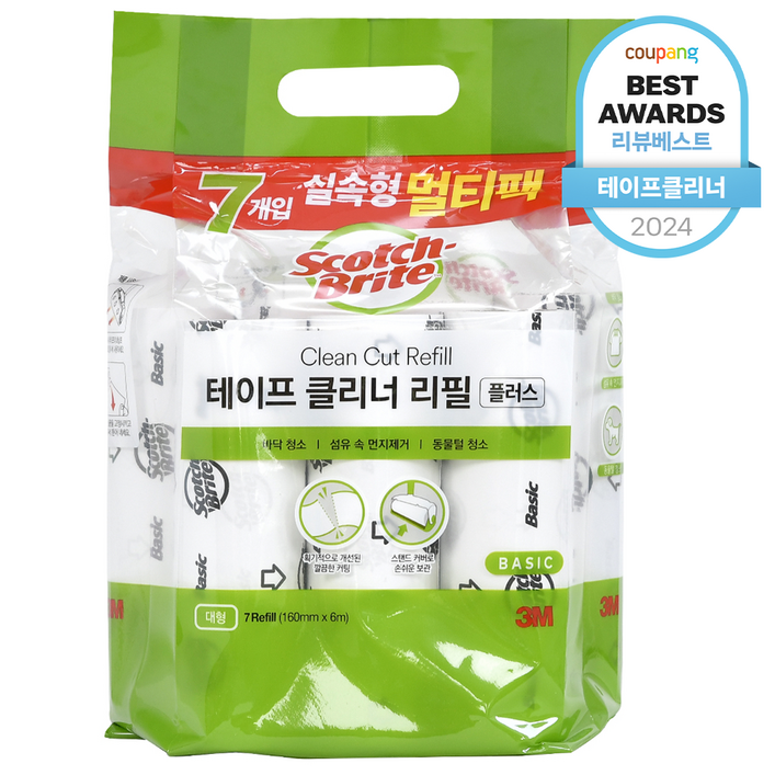 스카치브라이트 실속형 멀티팩 테이프 클리너 리필 7p, 1개