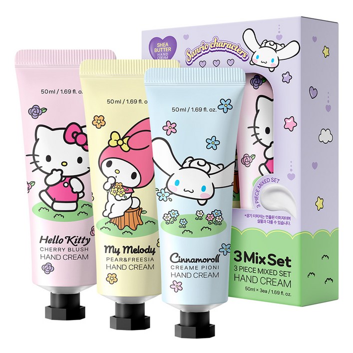 아텍스 산리오캐릭터즈 핸드크림 50ml x 3종 세트