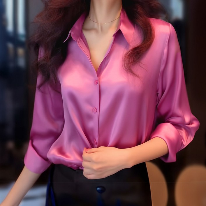 비비에모 여성용 리에른 새틴 오피스 블라우스 11099