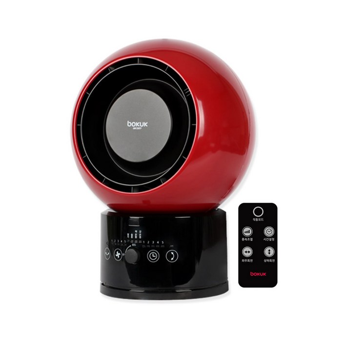 보국전자 에어젯 O2 핫앤쿨 히터, BKH1581PBR, 레드  블랙