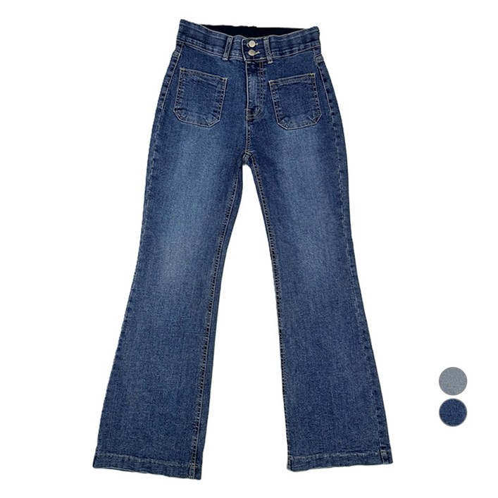 올리브데올리브 여성용 허리밴딩 포켓 부츠컷 팬츠