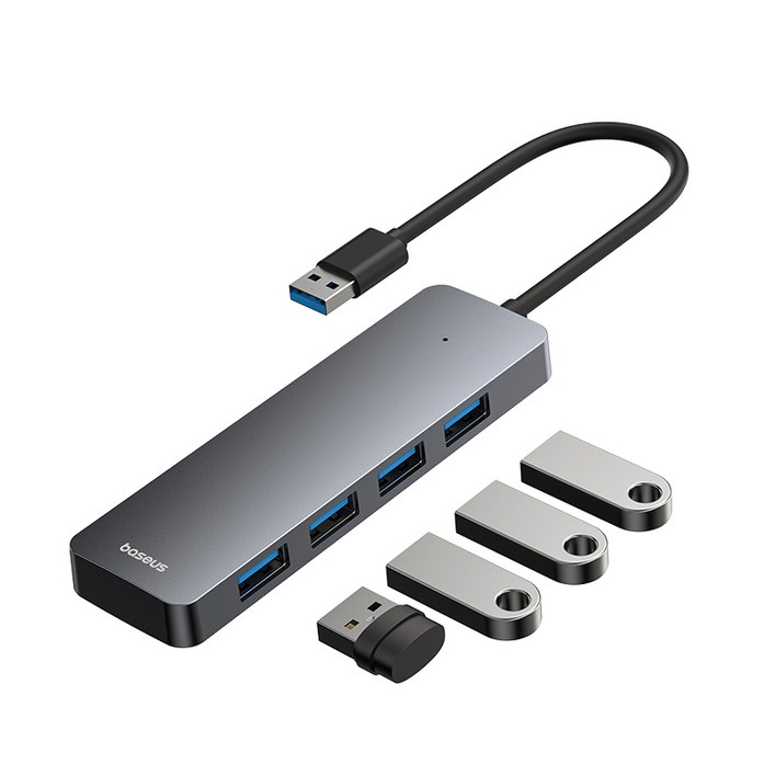 베이스어스 울트라조이 시리즈 4in1 USB 허브 라이트 15cm