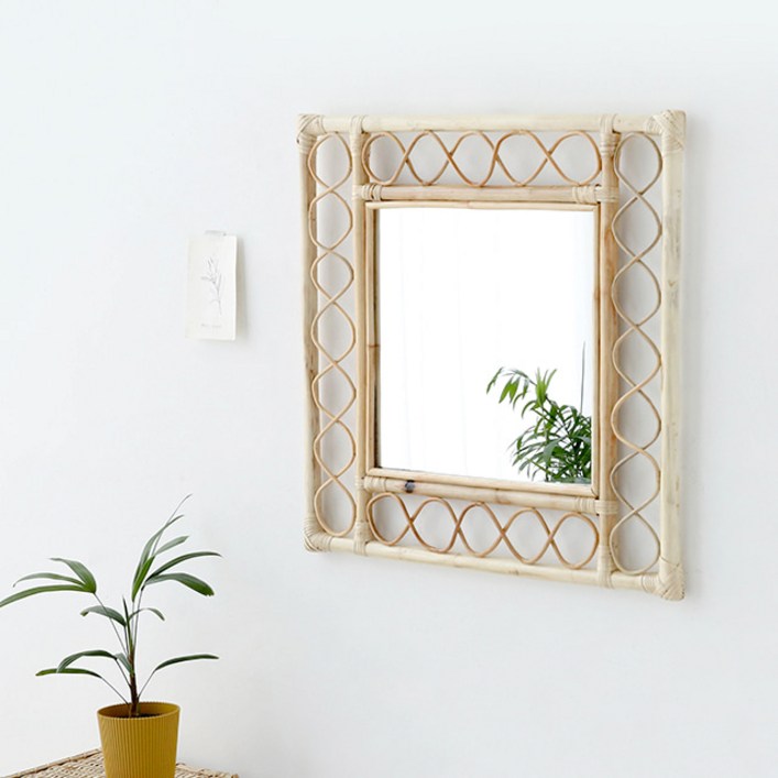마켓비 KONDI 라탄 사각 벽거울 60 x 60 cm 마켓비 KONDI 라탄 사각 벽거울 60 x 60 cm