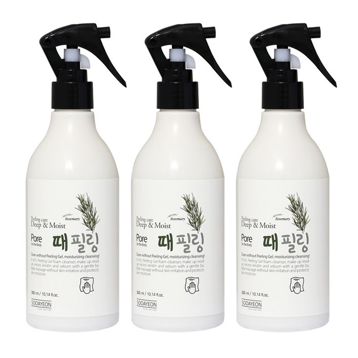 수아연 딥앤모이스처 때필링 각질제거 젤 로즈마리, 3개, 300ml