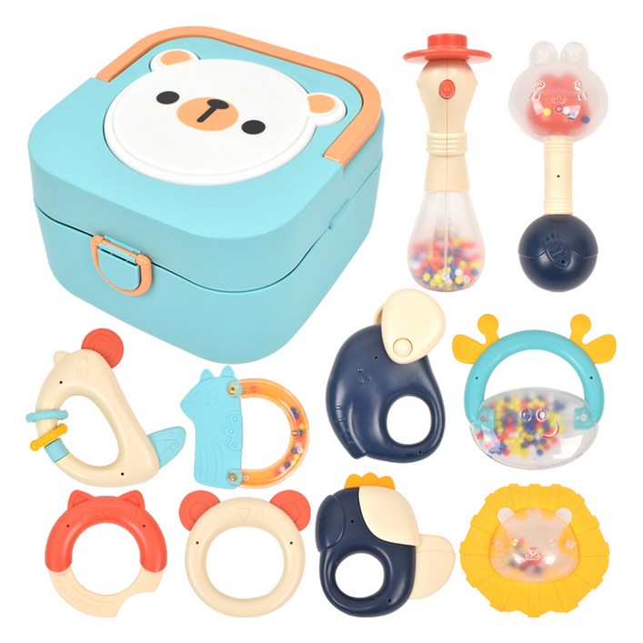 멜로디 북극곰 보관함 딸랑이 치발기 10종 세트 멜로디 북극곰 보관함 딸랑이 치발기 10종 세트