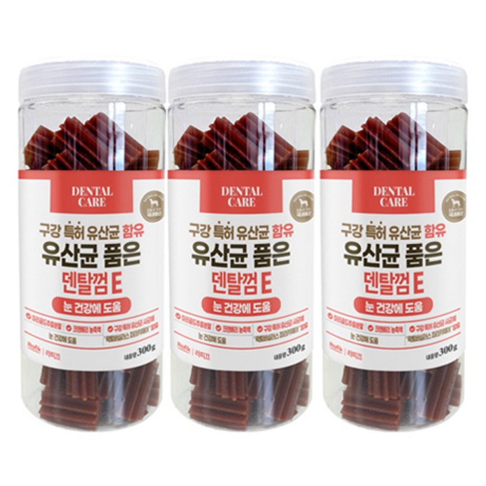 라피끄 강아지 유산균 품은 덴탈껌 E, 눈 건강, 300g, 3개