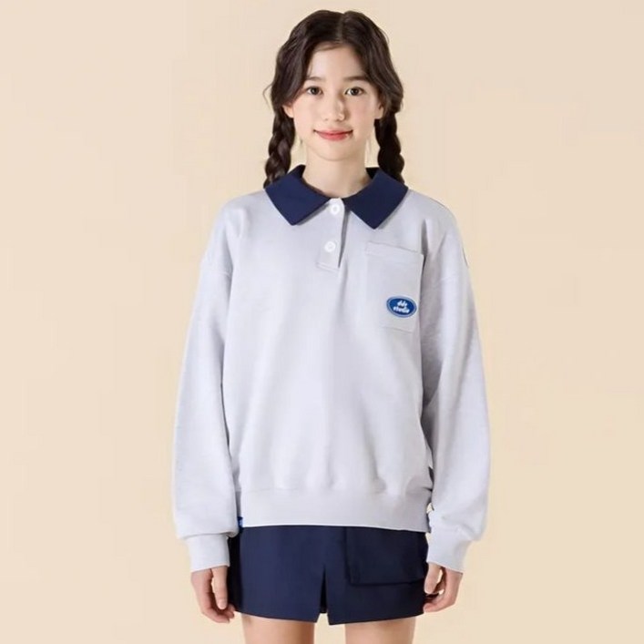 아이러브제이 초중생 드레브 포켓카라 맨투맨