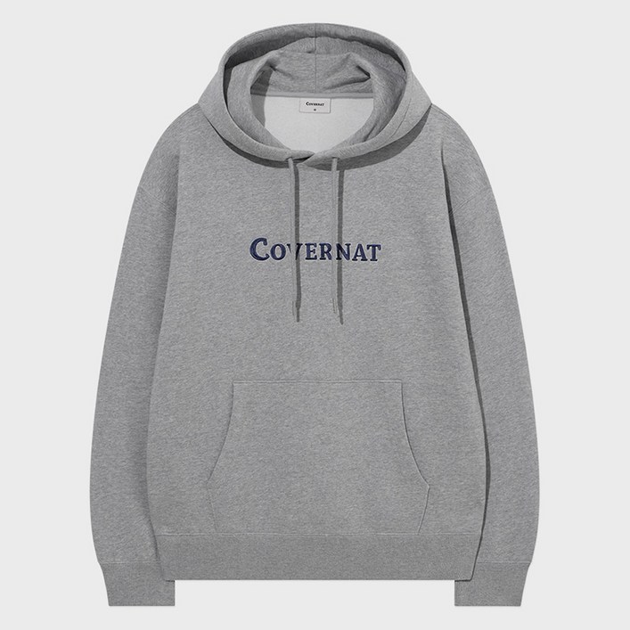 커버낫 남녀공용 센터 로고 후드티