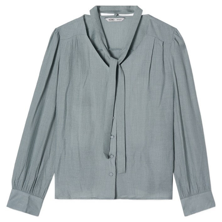 미쏘 여성용 브이넥 타이 + 블라우스 세트