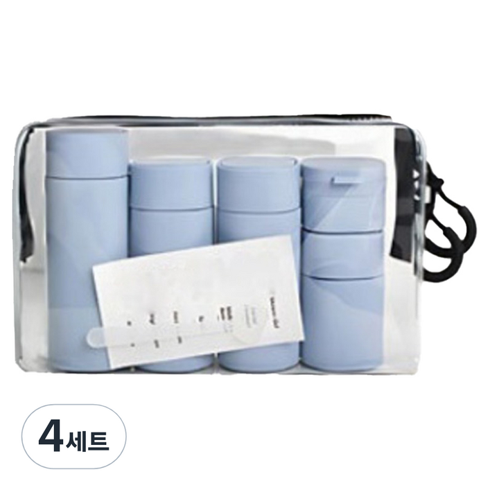 셀비아 새지않는 여행용 공병 세트, 4세트, 블루