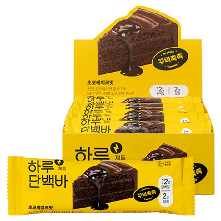 프로틴방앗간 하루단백바 제트 초코케이크맛, 40g, 12개