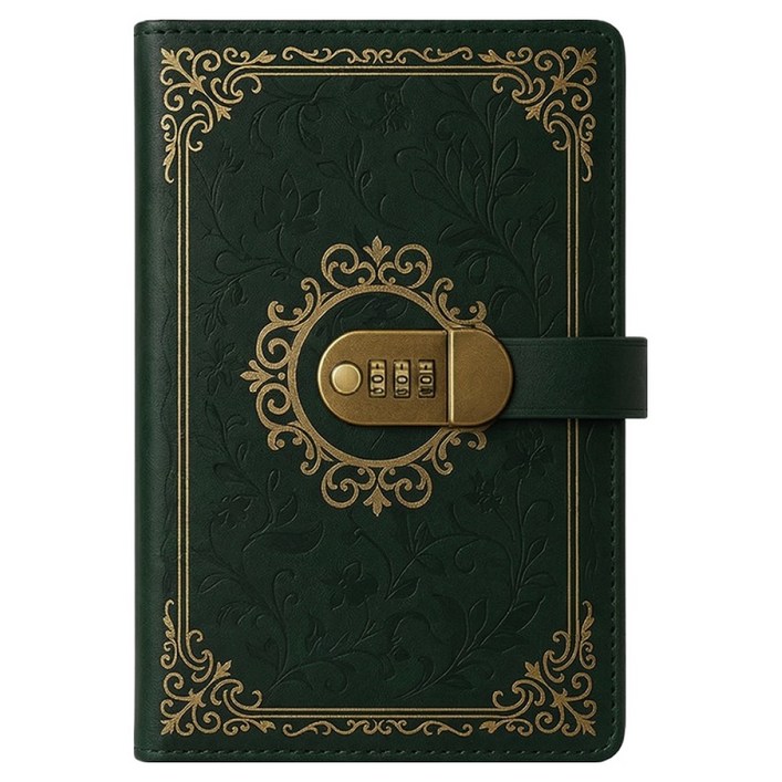 모더너리 시크릿 비밀 다이어리 일기장, 딥다크 그린, 1개