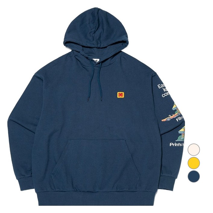코닥어패럴 남녀공용 에센셜 레터링 자수 후드 면 티셔츠