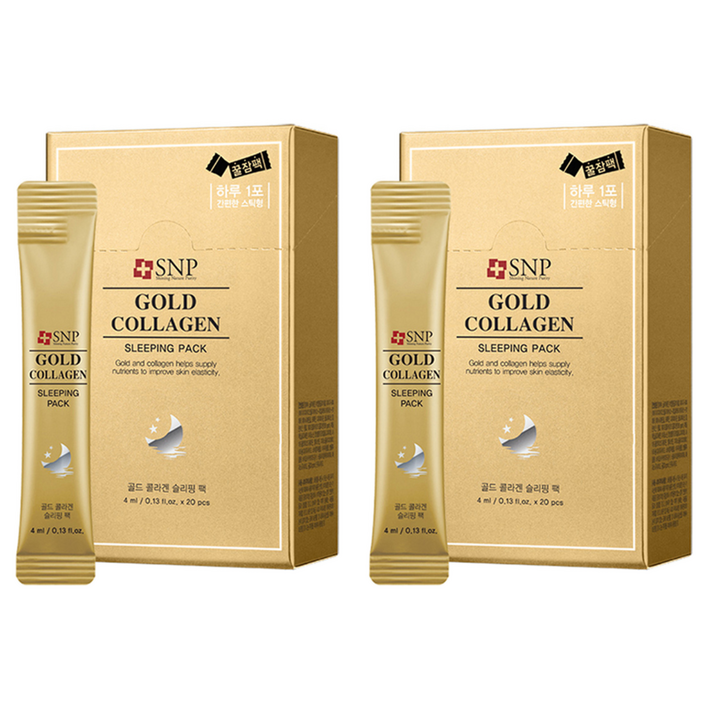 에스엔피 골드 콜라겐 슬리핑 팩 스틱형, 80ml, 2개