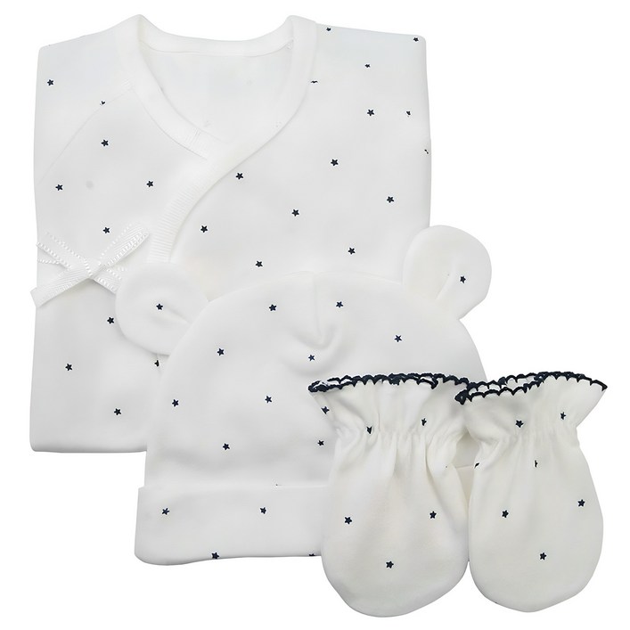 베이비베어 스타 배냇저고리손싸개신생아 모자  3종세트