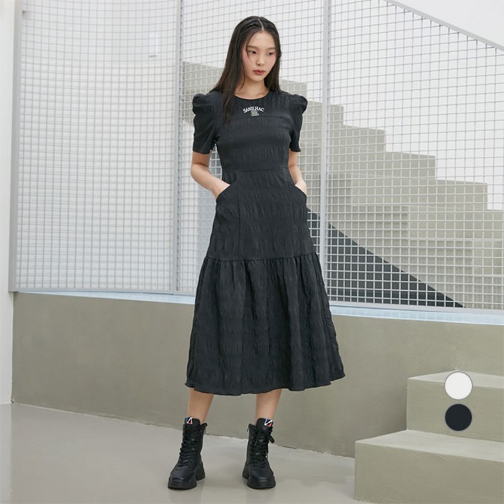 에고이스트 여성용 소매볼륨 롱 원피스 ER2BO413