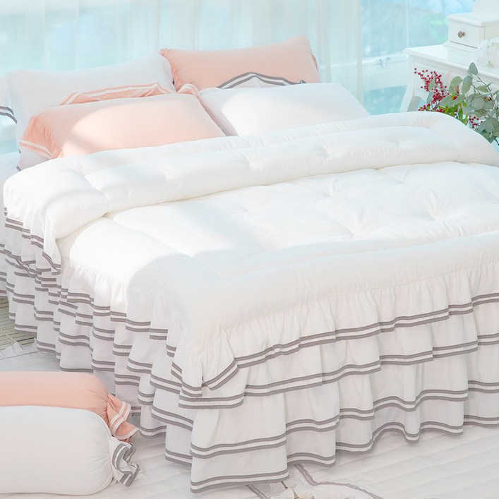 류금숙 투라인 프릴 차렵침구 숏+이중 풀세트