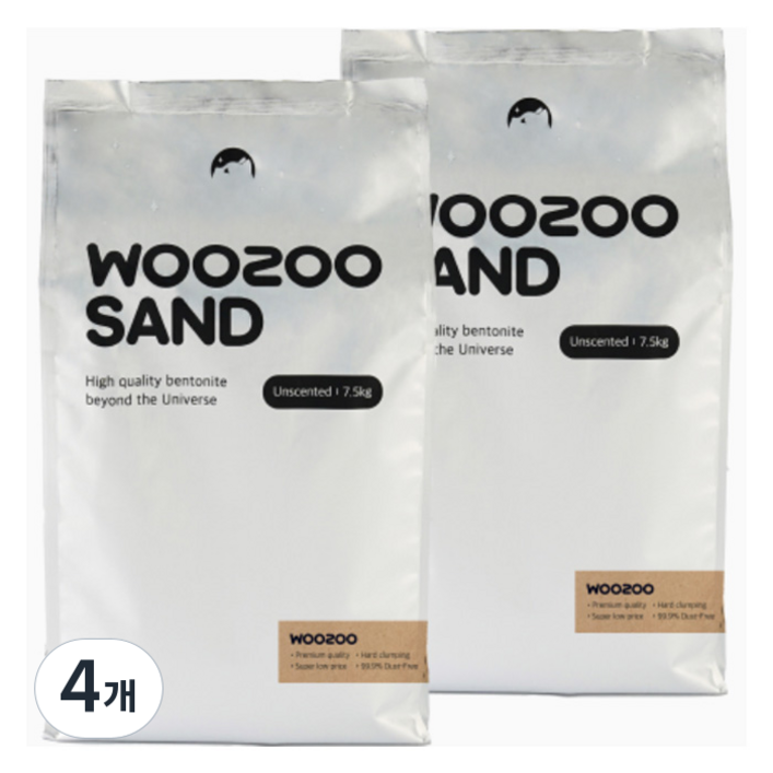 우주모래 응고형 벤토나이트, 무향, 4개, 7.5kg