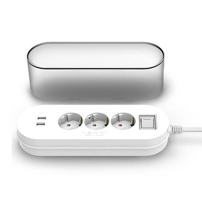 네모탭 네모 플러스 박스 멀티탭 2포트 3구 SYNA3 USB