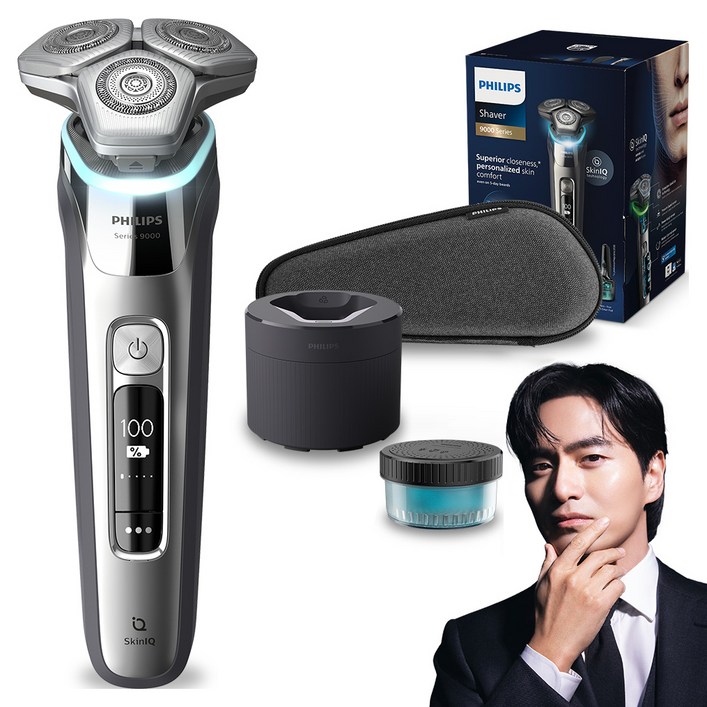 필립스 SkinIQ 9000 시리즈 전기면도기, S998550, 크롬실버