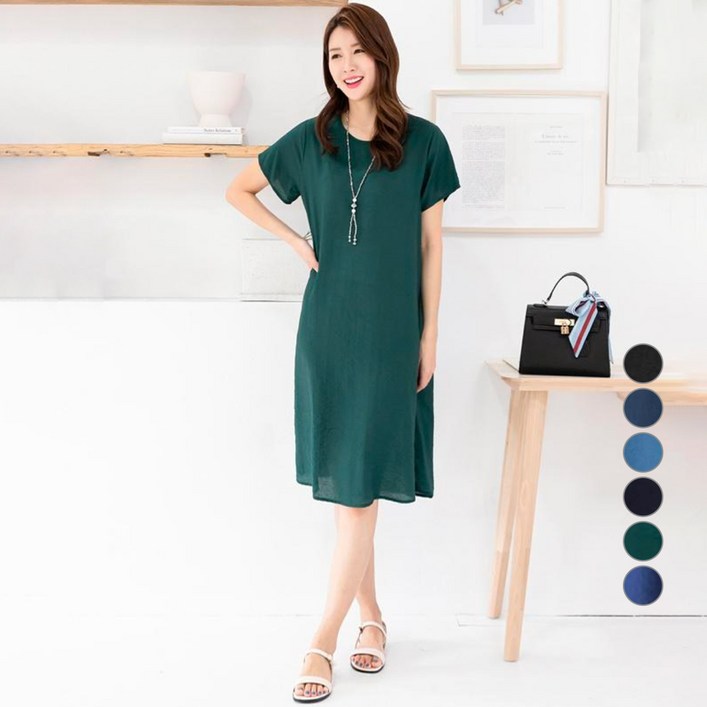 우일 여성용 인견 반팔 원피스 빅사이즈 포함