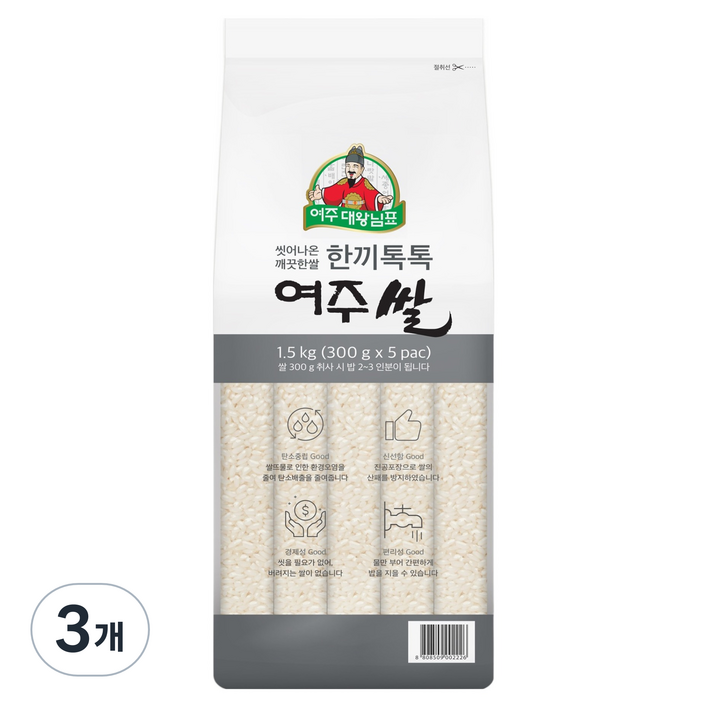 여주대왕님표 한끼톡톡 여주쌀 5p, 1.5kg, 3개