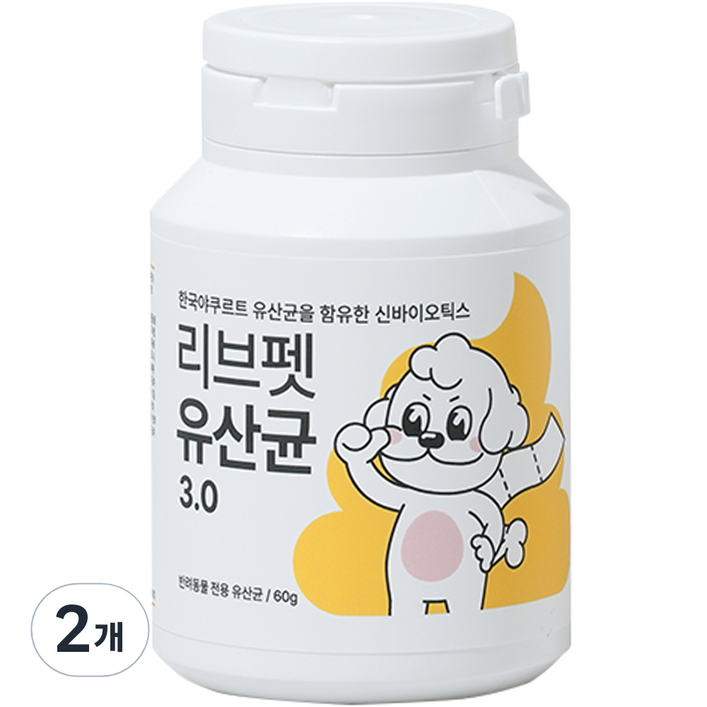 리브펫 반려동물 분말 영양제 3.0, 장건강유산균, 60g, 2개