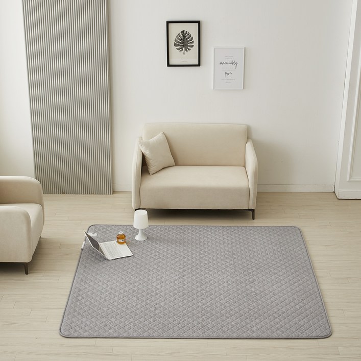 더안 탄소매트 침대 캠핑 시어서커 전기요 분리난방, 그레이, 라지킹 분리난방180x200