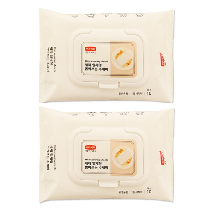 롯데이라이프 세제 일체형 뽑아쓰는 수세미