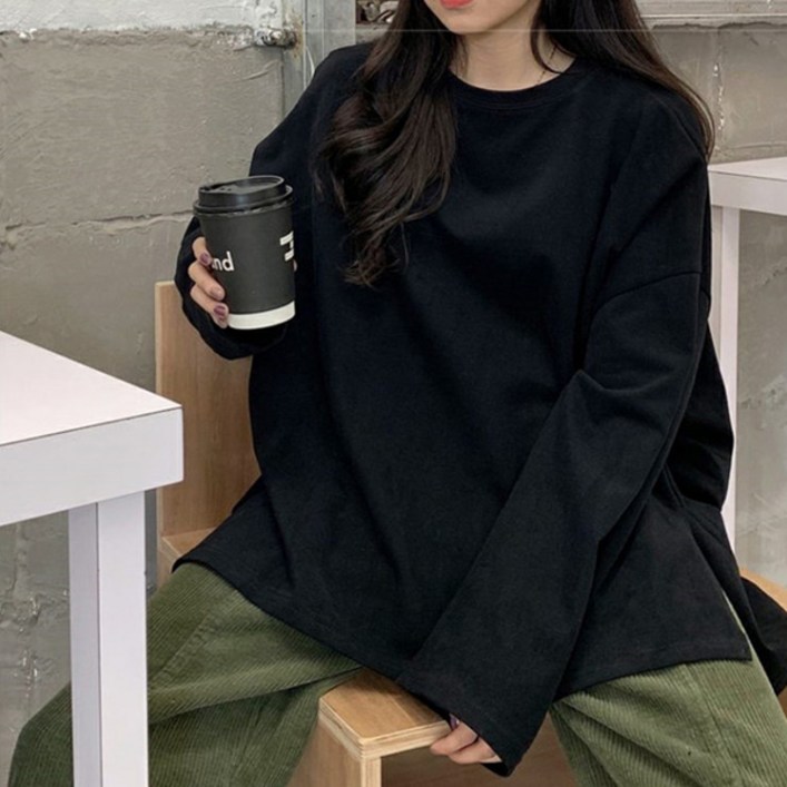 구디프 여성용 오버핏 양트임 레이어드 긴팔티 구디프 여성용 오버핏 양트임 레이어드 긴팔티