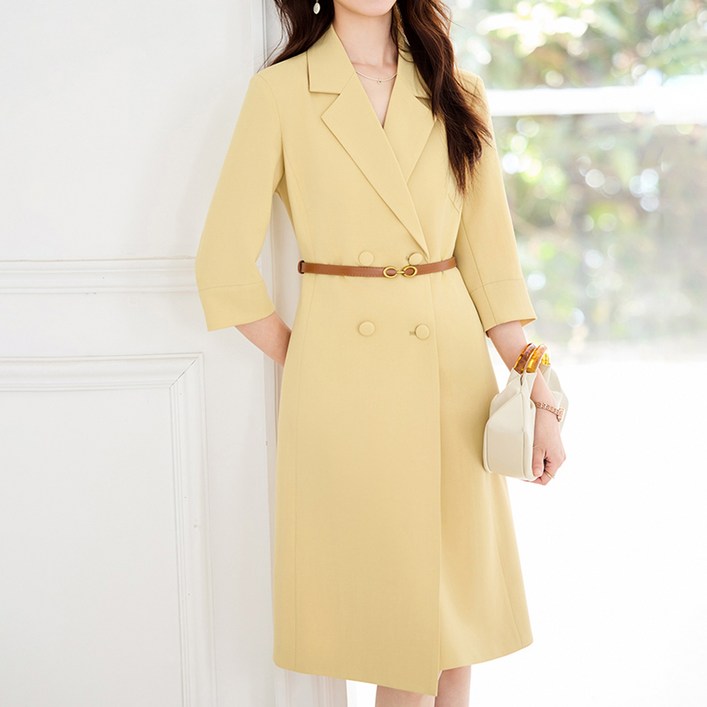 페이퍼먼츠 레이네 벨티드 오피스 정장 원피스 11986