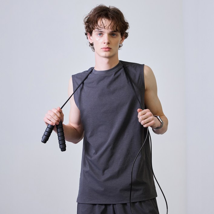 베이직하우스 남성용 소로나 라운드넥 민소매 티셔츠